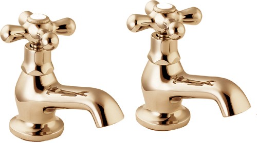 Larger image of Deva Regency Basin Taps (Pair, Gold).