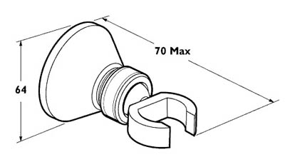 Technical image of Deva Accessories VIC215 Wall Bracket For VIC065 Victorian Handset (Gold).