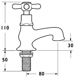 Technical image of Deva Regency Bath Taps (Pair, Chrome).