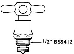 Technical image of Deva Spares Conversion Tap Heads Kit With Pair Of Gold Handles. BS5412.