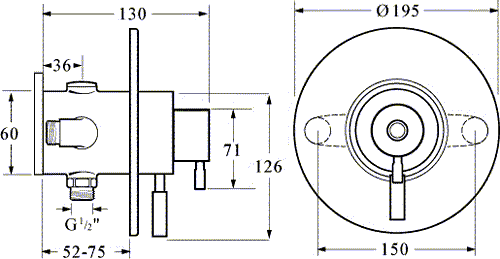 Technical image of Deva Vision Concealed Thermostatic Shower Valve, Multi Mode Kit & Regulator.