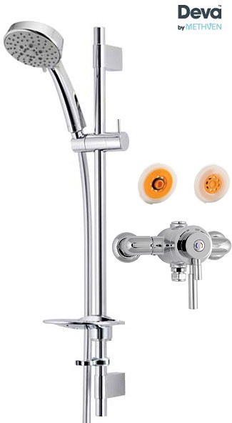 Larger image of Deva Vision Exposed Thermostatic Shower Valve, Multi Mode Kit & Regulator.