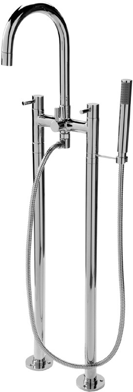 Larger image of Deva Vision Bath Shower Mixer With Stand Pipes And Shower Kit.