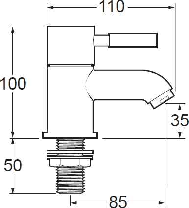 Technical image of Deva Vision Bath Taps (Pair).