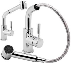 Example image of Deva Contemporary Single Lever Pull Out Rinser With Swivel Spout.
