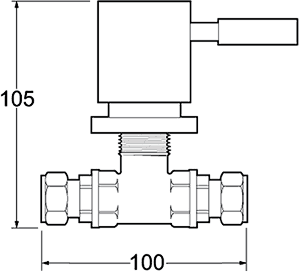 Technical image of Deva Vision Shower Stop Cock (Chrome).