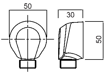 Technical image of Methven Round Wall Outlet (Chrome).