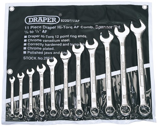Larger image of Draper Tools 11 Piece Imperial Spanner Set.