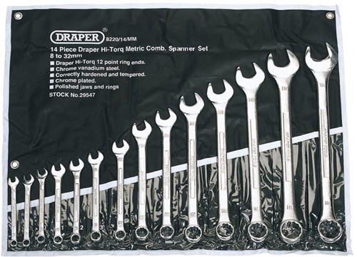 Larger image of Draper Tools 14 Piece Metric Spanner Set.