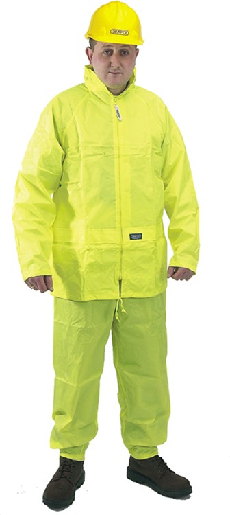 Larger image of Draper Workwear 2 Piece high visibility Rain Suit XL.