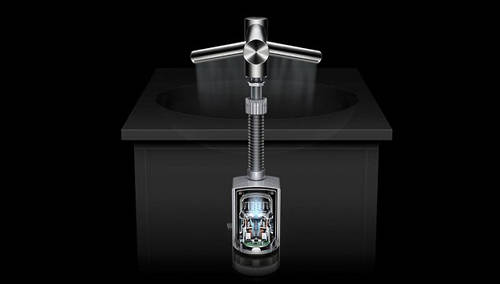 Example image of Dyson Airblade Wash + Dry Commercial Tall Basin Tap (Sensor, Chrome).
