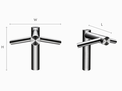 Technical image of Dyson Airblade Wash + Dry Commercial Tall Basin Tap (Sensor, Chrome).