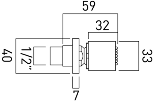 Technical image of Vado Shower Adjustable square body jet.