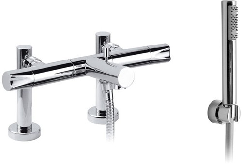 Larger image of Vado Ixus Deck Mounted Bath Shower Mixer With Kit. 150mm Centers.