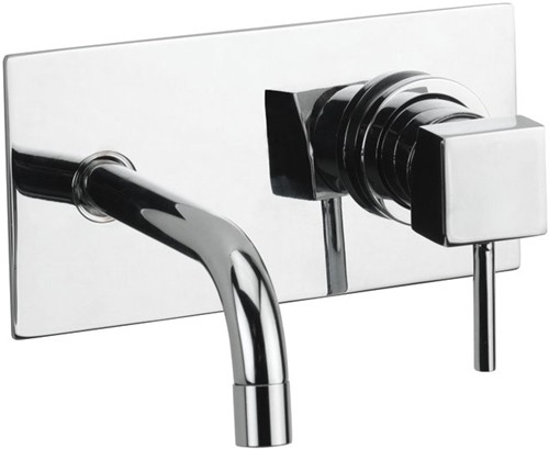 Larger image of Vado Mix2 Wall Mounted Single Lever Basin Mixer With Back Plate.