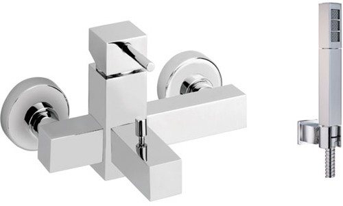 Larger image of Vado Mix2 Wall Mounted Exposed Bath Shower Mixer With Kit.