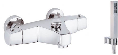Larger image of Vado Mix2 Wall mounted thermostatic bath shower mixer with kit.