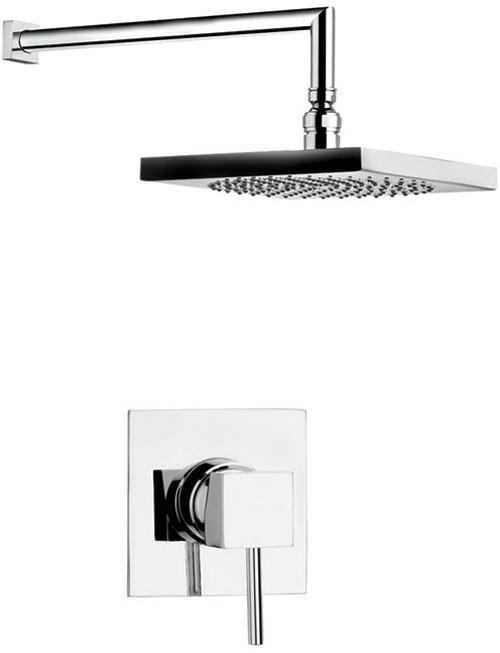 Larger image of Vado Mix2 Concealed shower valve, fixed shower head and arm.