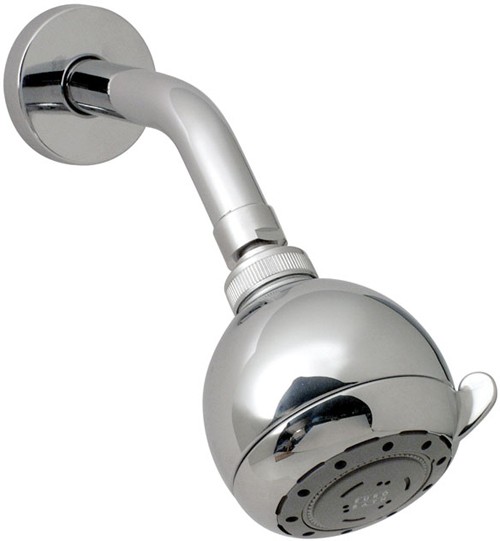 Larger image of Vado Shower Chrome high pressure multi function shower head and arm.