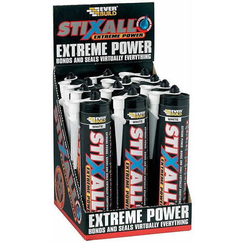 Larger image of Everbuild STIXALL 12 x Extreme Power Sealant & Adhesive (12 Tubes, White).