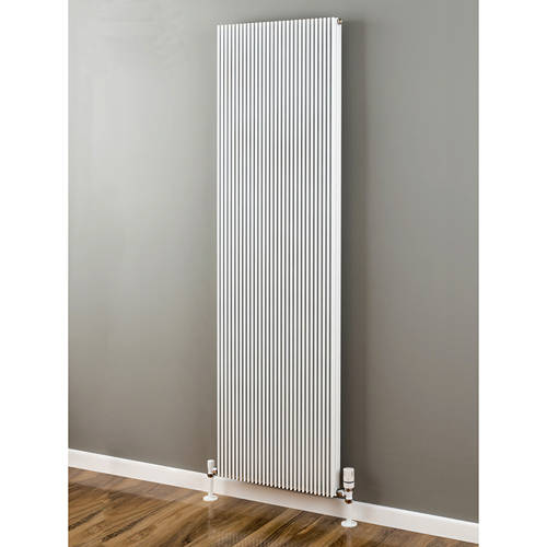 Larger image of EcoHeat Hadlow Vertical Aluminium Radiator 1526x400 (White).