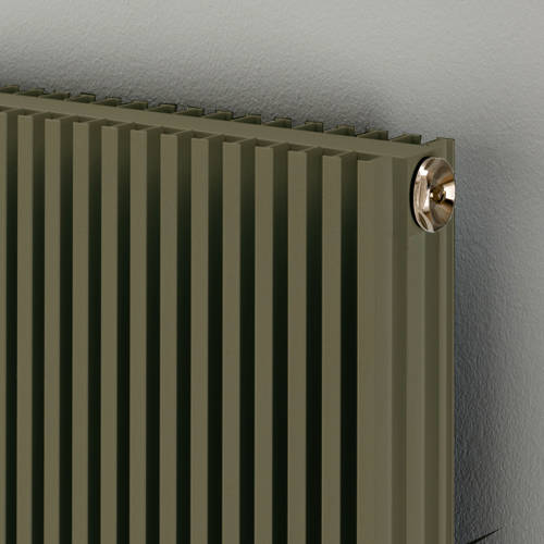 Example image of EcoHeat Hadlow Vertical Aluminium Radiator 1526x400 (Grey Beige).