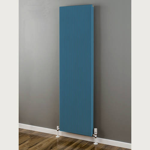 Larger image of EcoHeat Hadlow Vertical Aluminium Radiator 1526x480 (Pastel Blue).