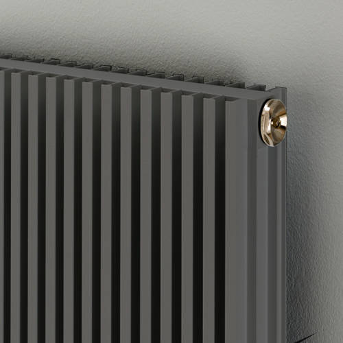 Example image of EcoHeat Hadlow Vertical Aluminium Radiator 1526x480 (Window Grey).