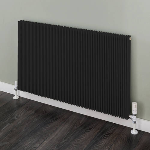 Larger image of EcoHeat Hadlow Horizontal Aluminium Radiator 526x1120 (Black).