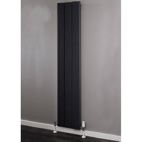 Larger image of EcoHeat Radcliffe Vertical Aluminium Radiator 1500x356 (A Grey).