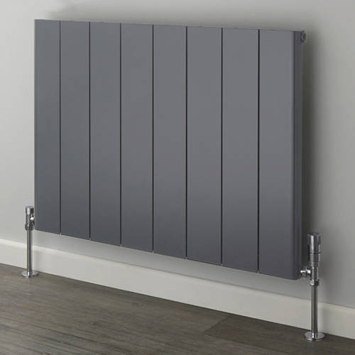 Larger image of EcoHeat Radcliffe Horizontal Aluminium Radiator 600x1196 (Grey).