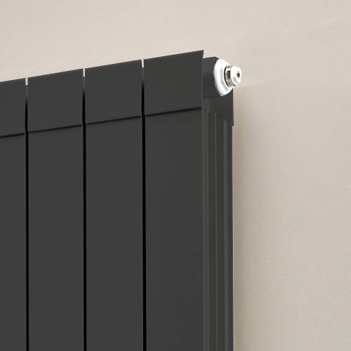 Example image of EcoHeat Saxon Vertical Aluminium Radiator & Brackets 1446x340 (Olive).