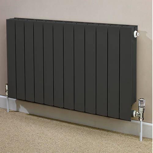 Larger image of EcoHeat Saxon Horizontal Aluminium Radiator & Brackets 440x1140 (Olive).