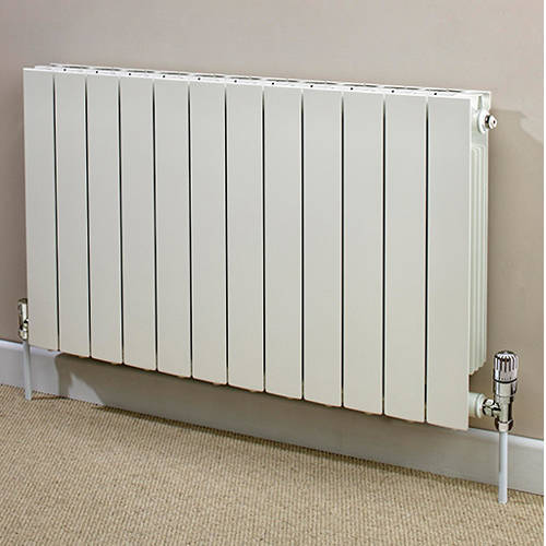 Larger image of EcoHeat Saxon Horizontal Aluminium Radiator & Brackets 440x1140 (White).