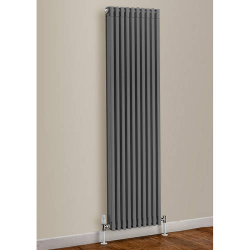 Larger image of EcoHeat Woburn Vertical Aluminium Radiator 1470x270 (Window Grey)