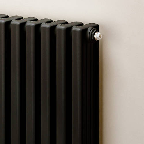 Example image of EcoHeat Woburn Vertical Aluminium Radiator 1470x520 (Jet Black).