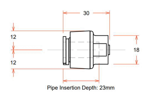 Technical image of FloFit+ Push Fit Pipe Stop End (10mm).