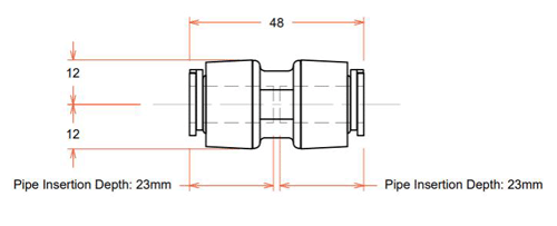 Technical image of FloFit+ Push Fit Coupling (10mm).