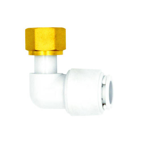 Example image of FloFit+ Push Fit Bent Tap Connector (15mm / 1/2" BSP).