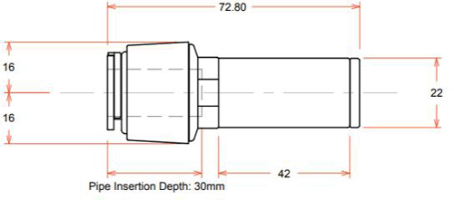 Technical image of FloFit+ 5 x Push Fit Straight Stem Reducers (15mm / 22mm).