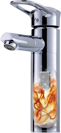 Example image of Kukel UK Electric Heated Water Basin Mixer Tap With Round Body (Chrome).