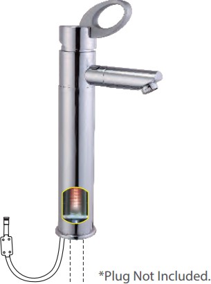 Example image of Kukel UK Electric Heated Water Basin Mixer Tap With Round Body (Chrome).