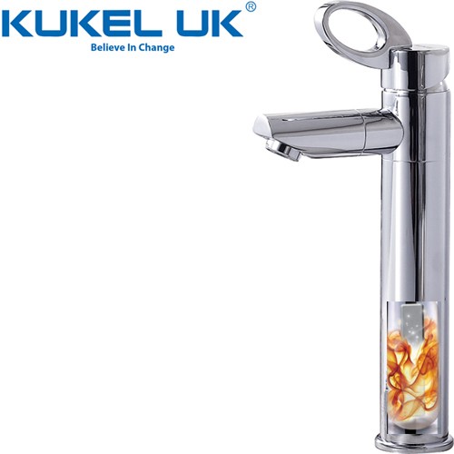 Example image of Kukel UK Electric Heated Water Basin Mixer Tap With Round Body (Chrome).