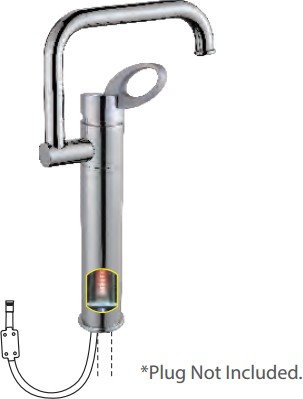 Example image of Kukel UK Electric Heated Water Kitchen Mixer Tap With Swivel Spout (Chrome).