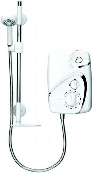 Larger image of Galaxy Showers Aqua 9000 Electric Shower 8.5kW (White & Chrome).