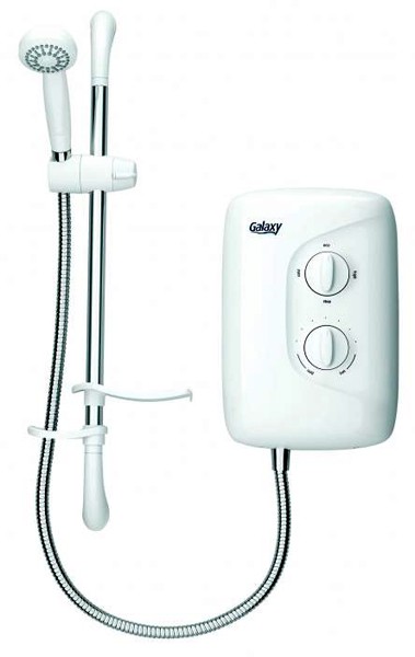 Larger image of Galaxy Showers Aqua 2000M Electric Shower 9.5kW (White & Chrome).