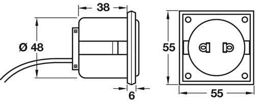 Technical image of HAFELE Shaver Socket With Transformer & Hinged Cover (Chrome).