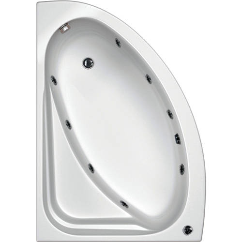 Larger image of Hydracast Orlando LH Corner Whirlpool Bath With 8 Jets & Panel, 1500x1040.