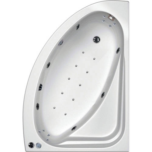 Larger image of Hydracast Orlando RH Corner Whirlpool Bath With 24 Jets & Panel, 1500x1040.