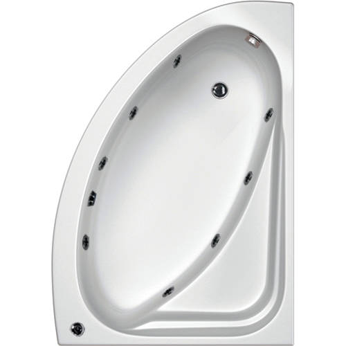 Larger image of Hydracast Orlando RH Corner Whirlpool Bath With 8 Jets & Panel, 1500x1040.